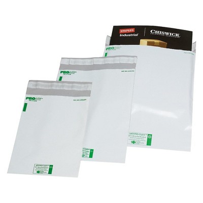 Staples 12"W x 15.5"L Peel & Seal ProLite Poly Mailers White 100/PK (51647) 691432