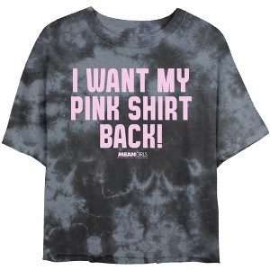 Junior's Mean Girls I Want My Pink Shirt Back Quote Crop T-Shirt - 1 of 4
