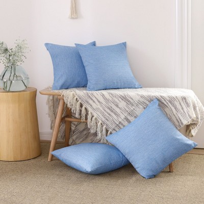 Deconovo 4 Pack Faux Linen Pillow Covers with Hidden Zipper