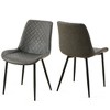 PAGED Mid-Century Modern Dining Chairs with Faux Leather Fabric & Metal Legs,Armless Chairs for Kitchen,Living Room - 2 of 4