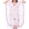 HAPPY BAY Women's House Daily Routine Evening Wear Mini Vacation Cover-Up Bikini Short Sleeve Caftan for Women Coverup Tunic Dress 2X-3X White, Solid - 3 of 3