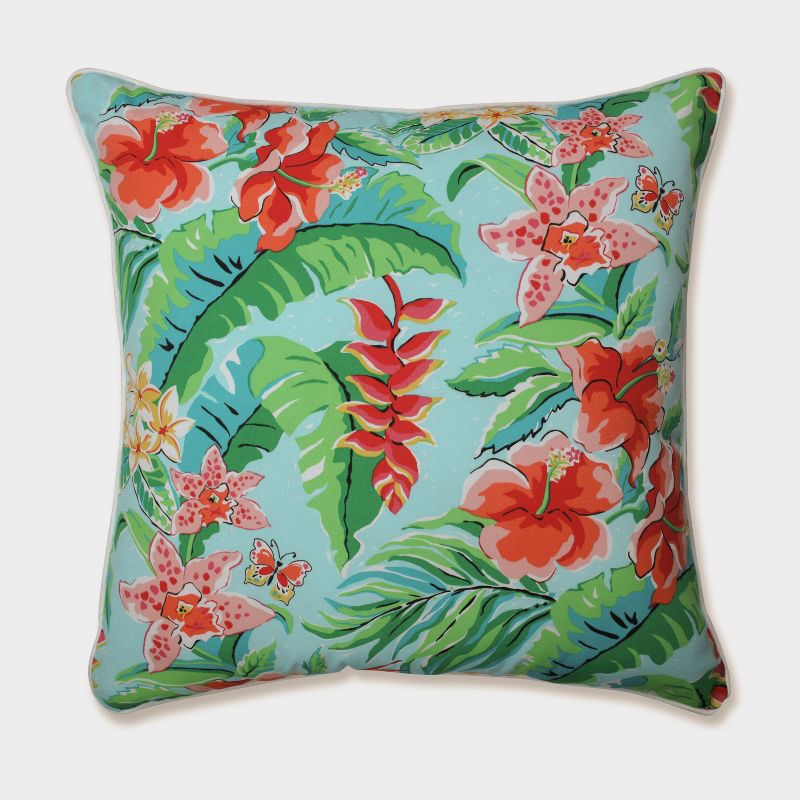 25" Tropical Paradise Floor Pillow Blue - Pillow Perfect, 1 of 5