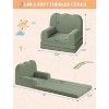 Kids Couch, 2-In-1 Convertible Teddy Fleece Fabric Toddler Sofa Chair, Soft Fold Out Couch Lounger, Comfy Children Sofa Bed for Playroom, Nursery - 3 of 4