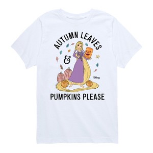 Girls' - Disney Princess - Autumn Leaves and Pumpkins Please Short Sleeve Graphic T-Shirt - 1 of 4