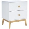 Wilfred 2 Drawer Patterned Nightstand - NST5009 - White/Gold - Safavieh - 3 of 4