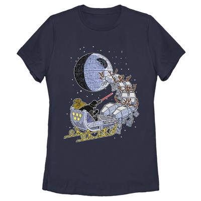 Women's Star Wars Darth Vader Starry Sleigh T-shirt - Navy Blue ...