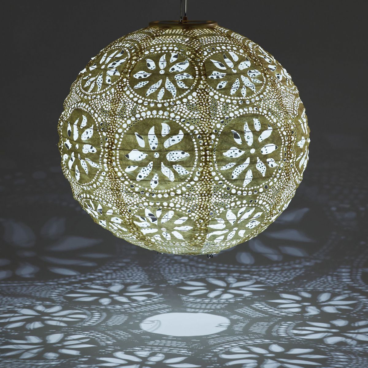 Allsop® Home Garden Soji™ Stella Boho Globe 12-In. Tyvek® Solar Lantern in Off-White - thumbnail 10