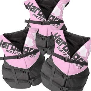 Hardcore 3 pack Coast Guard type III PFD for adults; life jacket paddle vest for adults; life vest flotation device; Jet ski, wakeboard, kayak - 1 of 4