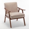 Accent Chair with Solid Wood Frame, Compact Comfortable Seating and Sleek Profile, Mid-Century Modern Design - 2 of 4