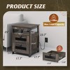 Nightstand with Charging Station, 2-Drawer End Table for Bedroom and Living Room, Farmhouse Side Table with USB Ports and Outlets, Dark Rustic Oak - 4 of 4