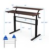 Costway Standing Desk Crank Adjustable Sit to Stand Workstation with Monitor Shelf Brown\Black - 3 of 4