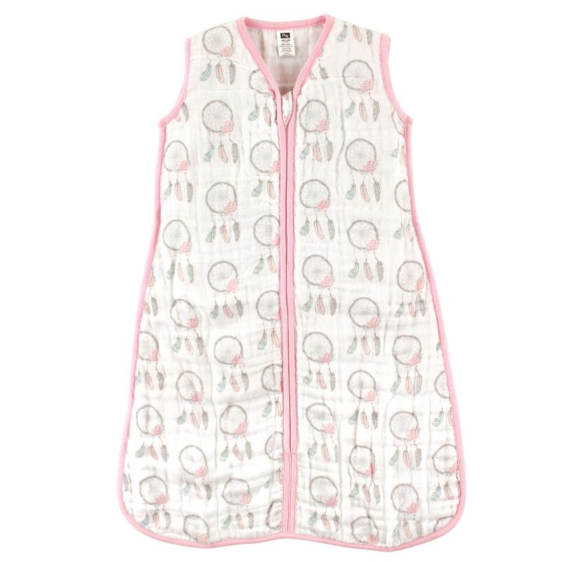 Hudson Baby Infant Girl Muslin Cotton Sleeveless Wearable Sleeping Bag, Sack, Blanket, Dream Catcher, 1 of 3