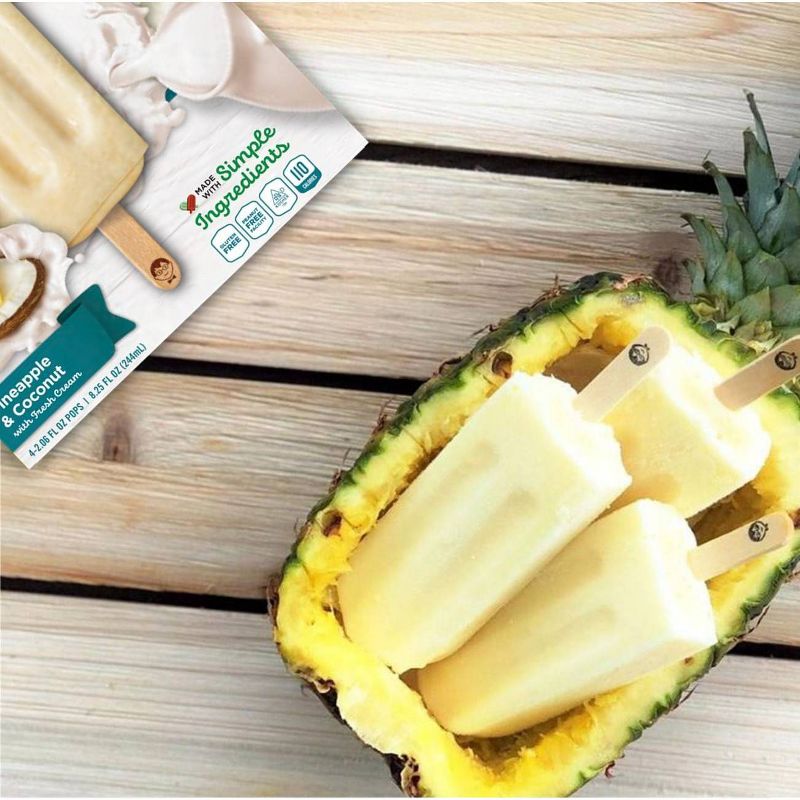JonnyPops Pineapple Coconut &#38; Cream Frozen Fruit Bars - 4pk/8.25 fl oz, 2 of 5