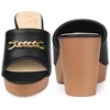 Perphy Women's Open Toe Chain Decor Platform Block Heel Slides Sandals - 2 of 4