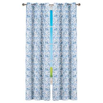 Collections Etc Scroll Print Curtain Panel
