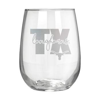 NCAA Texas Longhorns The Vino Stemless 17oz Wine Glass - Clear
