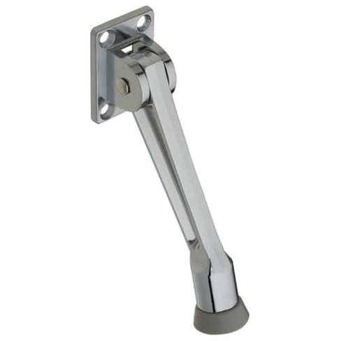 National Hardware Zinc W/rubber Tip Chrome Silver Door Stop Mounts To ...