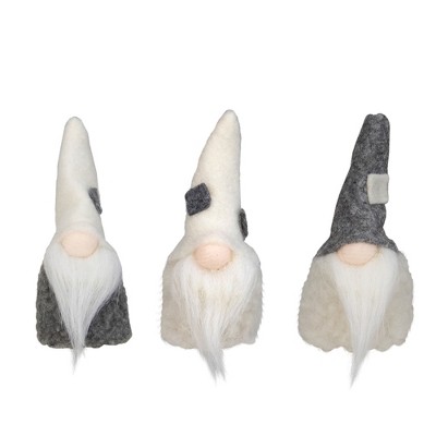 Northlight 3ct Gnome Christmas Ornament Set 3.75" - Gray