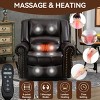 Dual Motor Power Lift Recliner Chair with Heat Massage, Faux Leather Infinite Position Recliner with USB Ports for Elderly-3irtyhousy - 2 of 4