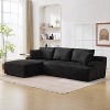 Cloud Sectional Couch 106" Modern L-Shape Corner Modular Upholstered Sofa with Loveseat Chaise Deep Seat Plush Corduroy Fabric Foam Cushions Dark - 3 of 4