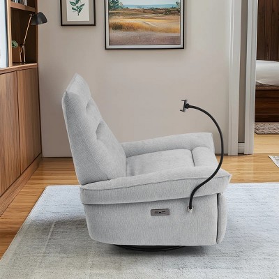 Nebula Vortex 38.98'' Velvet Upholstered Power Recliner