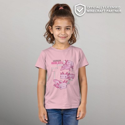 Minecraft Girl's Minecraft Axolotl T-Shirt - Light Pink - Large — фото 2