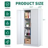 NicBex File Cabinet with Lock,Tall Vertical Metal Filing Cabinets with Doors and 3 Adjustable Shelves,Office Cabinet for Home, Office,White/Black - 3 of 4