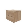 Nexera James 2 Drawers Nightstand Brown Oak: Scandinavian Vibe, Melamine Finish, Metal Slides - 3 of 4