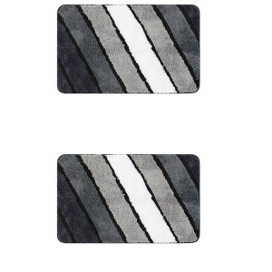 Unique Bargains Ultra Water Absorbent Non-Slip Quick Dry Bathroom Floor Mats 2 Pcs - 1 of 4