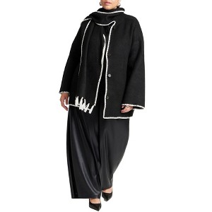 ELOQUII Scarf Sweater Coat - 1 of 4