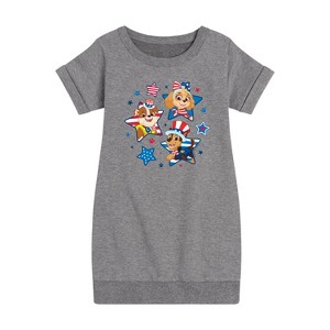 Girls' - Paw Patrol - Americana Graphic Short Sleeve Fleece Dress - 1 of 4