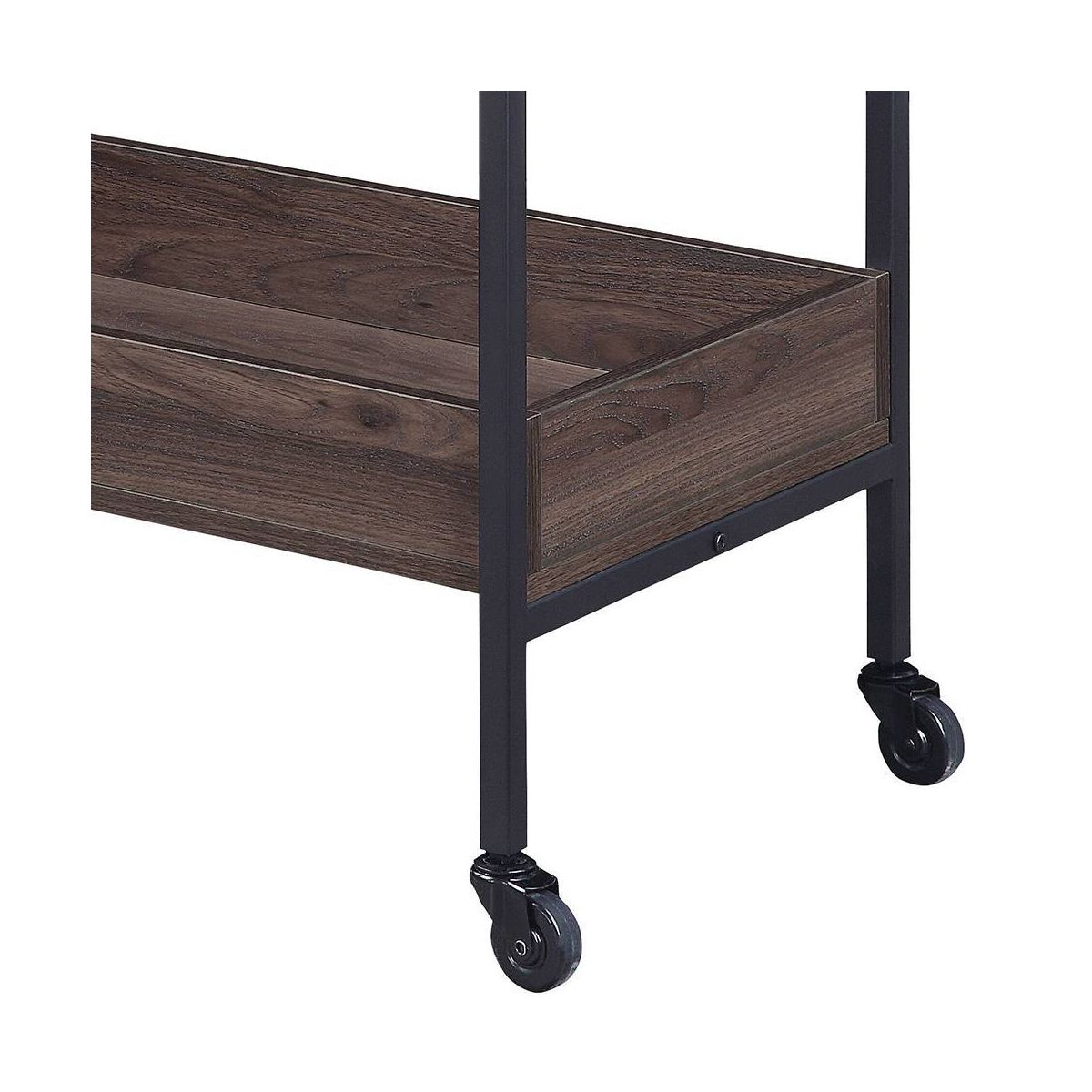 Acme Furniture Jerrick Bar Serving Cart Walnut/Black Finish - thumbnail 6