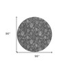 Gray Charcoal And Silver Floral Washable Indoor Outdoor Area Rug - 3 of 4