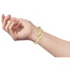 14K Gold-Plated Bypass Bangle Bracelet with Emerald Cubic Zirconia and a Textured Coiled Serpent Design, it gives a luxurious detail elegant look. - 2 of 3