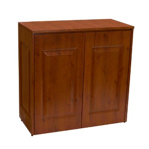 Double Hamper Cabinet, Metal Exterior and Removable Polyester Bags, Dual Compartments for Sorting, Faux Wood Grain - 1 of 4