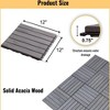 Dolonm Eco-Friendly Grey Striped Hardwood Deck Tiles Interlocking Set 10 PCS DIY Waterproof Flooring for Garage, Patio, Gym - 3 of 4
