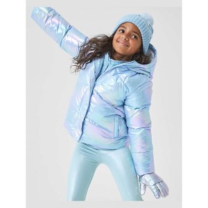 The Children's Place Girls Long Sleeve Iridescent Midweight Microfleece Lined Puffer Jacket - 1 of 4