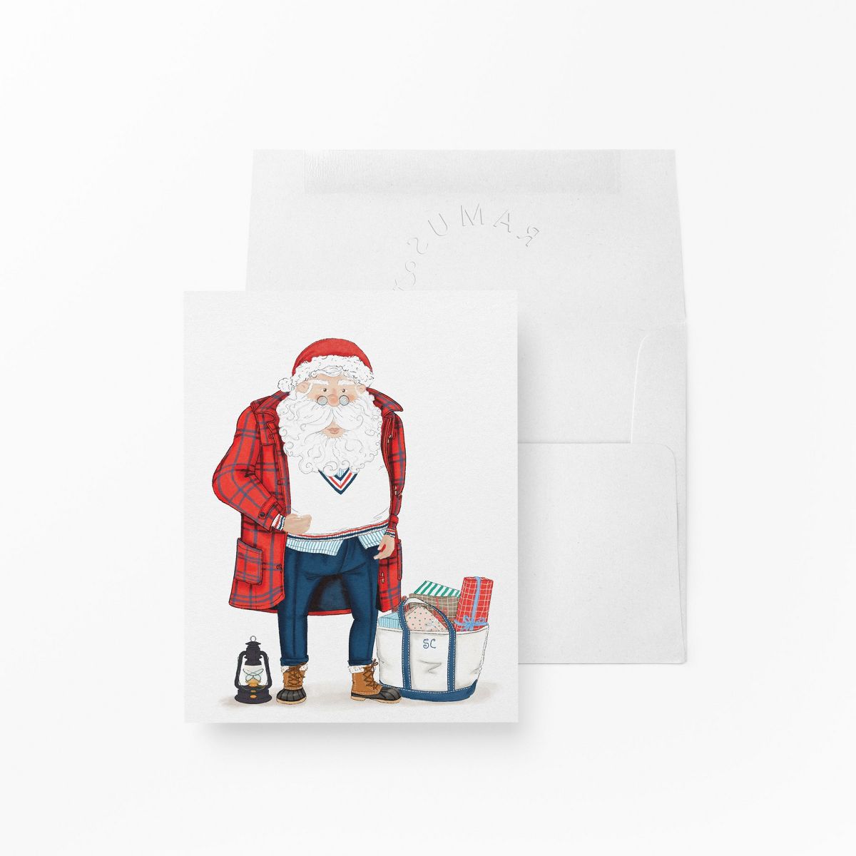 Holiday Winter Greeting Cards "Preppy Santa" by Ramus & Co