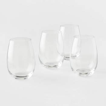Stemless Wine Glasses Set of 6-15 0z. Oversized Wine Glass - Made