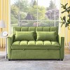TiramisuBest 54" 3-in-1 Convertible Velvet Sleeper Sofa Bed with Adjustable Reclining Backrest, Side Pockets & Pillows for Living,Black - 2 of 4