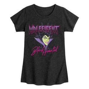 Girls' - Disney Villains - Black Hearted Fitted Short Sleeve Graphic T-Shirt - 1 of 4