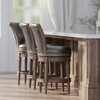 Maven Lane Pullman Upholstered Kitchen Stool with Vegan Leather Cushion Seat, Set of 3 - 3 of 4