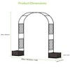 90.5" Metal Garden Arbor with 2 Planter Boxes, Weather-Resistant Wedding Arch Trellis for Climbing Plants & Outdoor Decor - 3 of 4