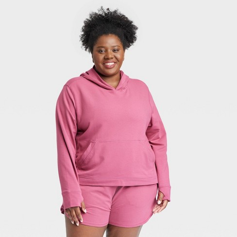 Pink sweatshirt best sale plus size