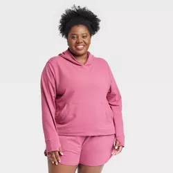 Women's Plus Size Ultra Value French Terry Hooded Sweatshirt - All in Motion™ Rose Red 4X