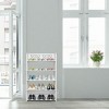 SEVOBAL 5-Tier Hollow Carved Shoe Rack Board Shoe Storage Organizer Cabinet for Narrow Entryway Space-Saving Boots Display, White, 34.25"*10.24"*2.56" - 2 of 4