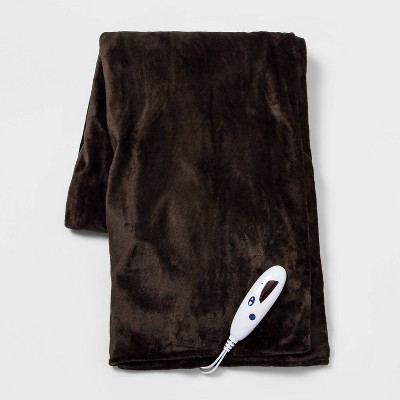 50"x60" Electric Solid Microplush Reversible Throw Blanket Dark Brown - Threshold™