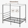 Infans Full Metal Canopy Platform Bed Frame Mattress Foundation w/ Slat Support - 2 of 4