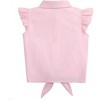 Girls Sleeveless Plaid Button Down Shirt Summer Crop Tops Tie Knot Ruffle Sleeve Shirt Blouse 3-12Y - 3 of 4