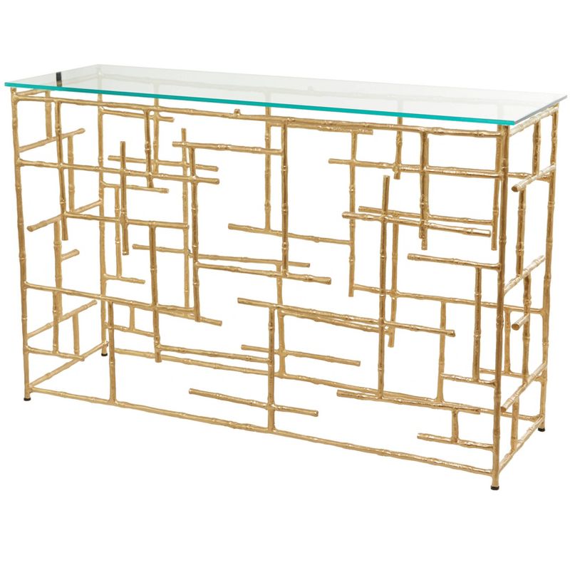 Contemporary Aluminum Console Table Gold - Olivia &#38; May, 2 of 7